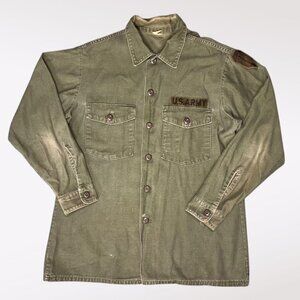 VTG 1969 U.S. Army OG-107 Sateen Shirt Vietnam Era Foster Industries "Follow Me"